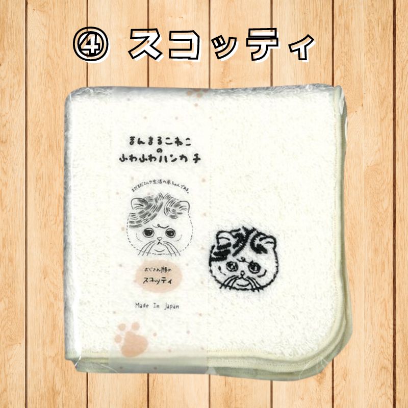 ハンカチ | ふわふわハンカチ まんまるこねこ 【日本製】