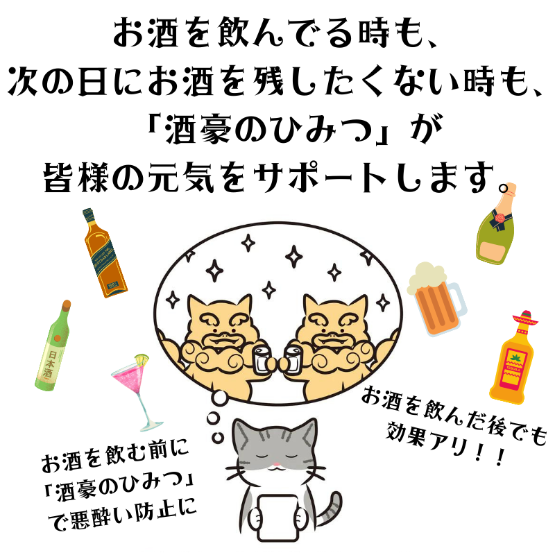 酒豪の秘密 ウコン サプリ 二日酔い予防に 沖縄県産