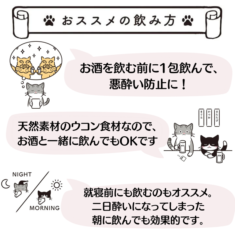 酒豪の秘密 ウコン サプリ 二日酔い予防に 沖縄県産